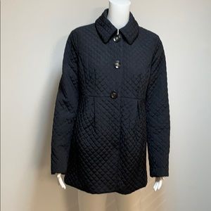 Betsey Johnson Black Quilted 3/4 Length Coat
